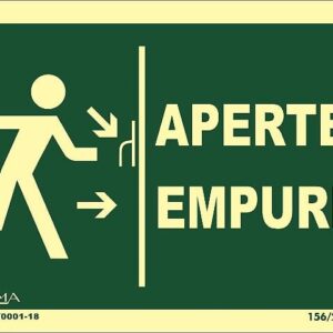 PLACA FOTOLUMINESCENTE APERTE E EMPURRE PAF-382 25x15