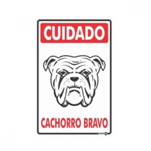 PLACA DE SINALIZAÇÃO CACHORRO BRAVO PS-22 20x30